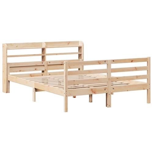 Sengeramme med sengegavl 140x190 cm massivt fyrretræ