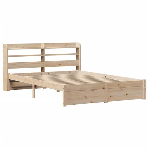 Sengeramme med sengegavl 150x200 cm massivt fyrretræ