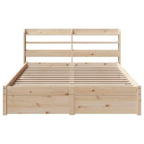 Sengeramme med sengegavl 150x200 cm massivt fyrretræ