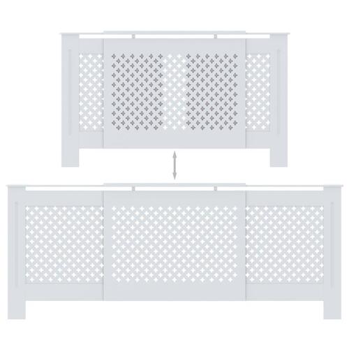 Radiatorskjuler 205 cm MDF hvid