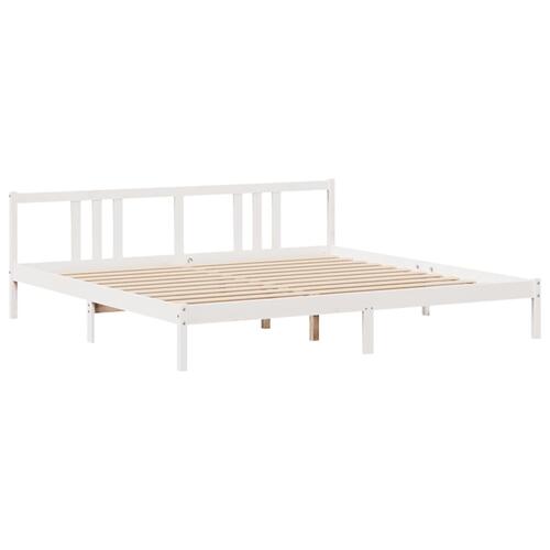 Sengeramme med hovedgærde uden madras Hvid 200x200 cm