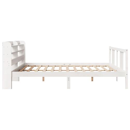 Sengeramme med hovedgærde uden madras Hvid 200x200 cm