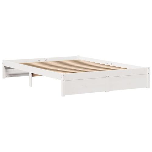 Sengeramme med sengegavl 120x190 cm massivt fyrretræ hvid