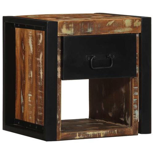 Sengeskabe 2 stk 40x35x40 cm massivt genbrugstræ flerfarvet