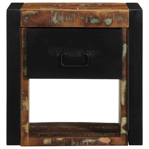 Sengeskabe 2 stk 40x35x40 cm massivt genbrugstræ flerfarvet