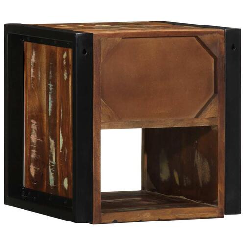 Sengeskabe 2 stk 40x35x40 cm massivt genbrugstræ flerfarvet