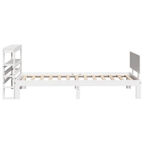 Sengeramme med sengegavl 75x190 cm massivt fyrretræ hvid