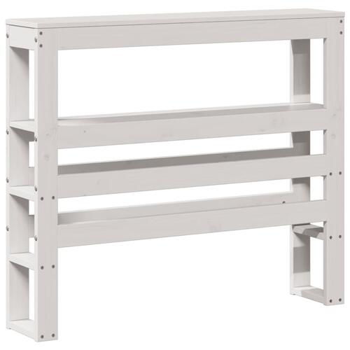 Sengeramme med sengegavl 75x190 cm massivt fyrretræ hvid