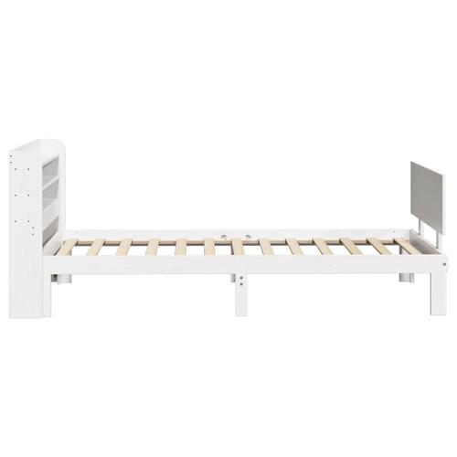 Sengeramme med sengegavl 75x190 cm massivt fyrretræ hvid