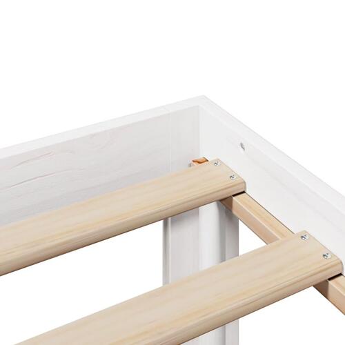 Sengeramme med sengegavl 75x190 cm massivt fyrretræ hvid
