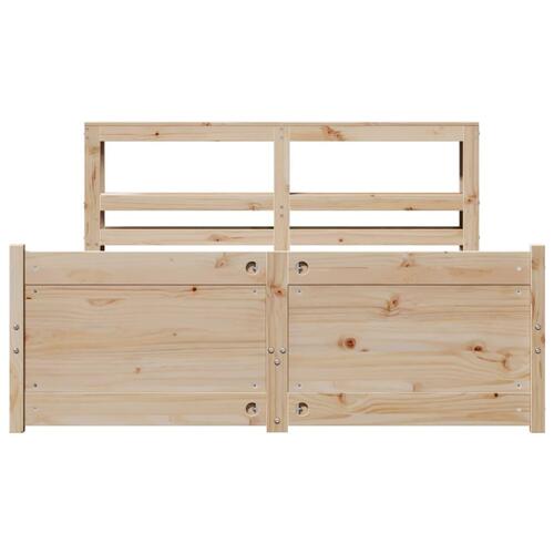 Sengeramme med sengegavl 120x200 cm massivt fyrretræ hvid