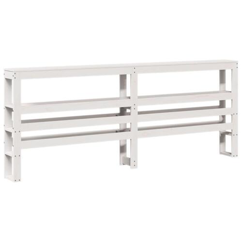 Sengeramme med hovedgærde uden madras Hvid 200x200 cm