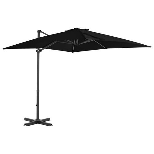 Hængeparasol med aluminiumsstang 250x250 cm sort