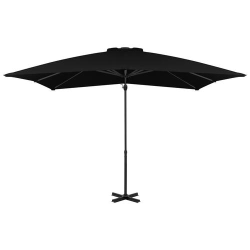 Hængeparasol med aluminiumsstang 250x250 cm sort