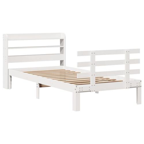 Sengeramme med hovedgærde uden madras Hvid 100x200 cm