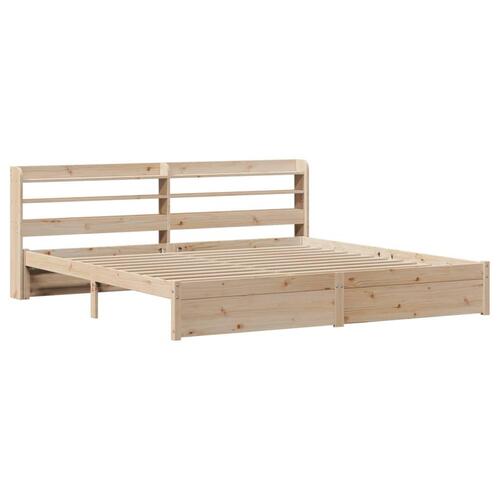 Sengeramme med sengegavl 180x200 cm massivt fyrretræ