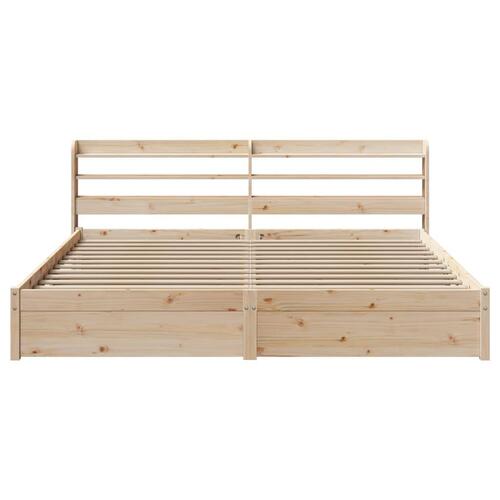 Sengeramme med sengegavl 180x200 cm massivt fyrretræ