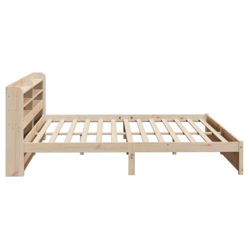 Sengeramme med sengegavl 180x200 cm massivt fyrretræ