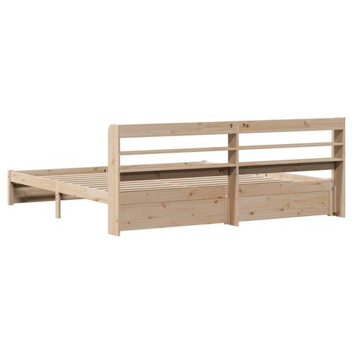 Sengeramme med sengegavl 180x200 cm massivt fyrretræ