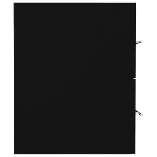 Skab til håndvask 80x38,5x48 cm konstrueret træ sort