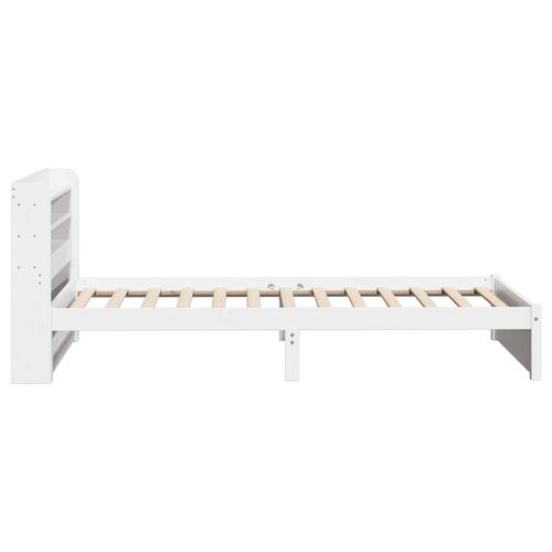 Sengeramme med sengegavl 75x190 cm massivt fyrretræ hvid