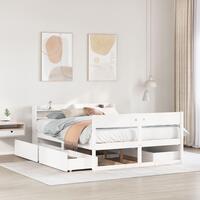 Sengeramme uden madras 120x200 cm massivt fyrretræ hvid