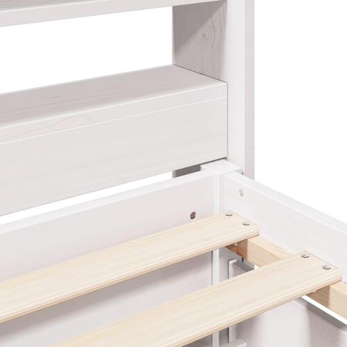 Sengeramme uden madras 120x200 cm massivt fyrretræ hvid