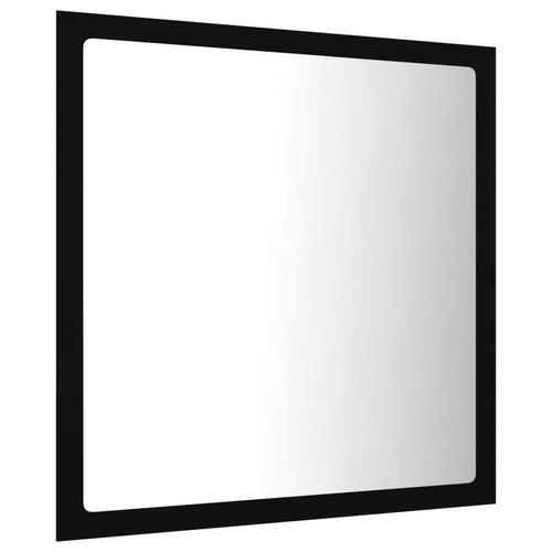 Badeværelsesspejl med LED-lys 40x8,5x37 cm akryl sort