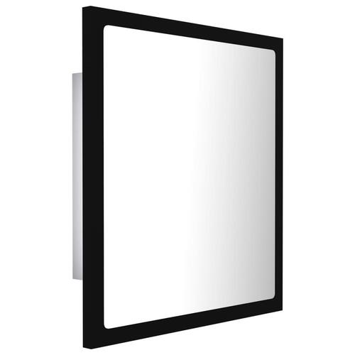 Badeværelsesspejl med LED-lys 40x8,5x37 cm akryl sort