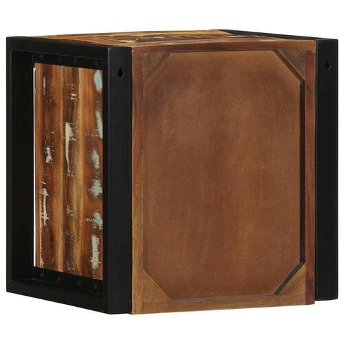Sengeskabe 2 stk 40x35x40 cm massivt genbrugstræ flerfarvet
