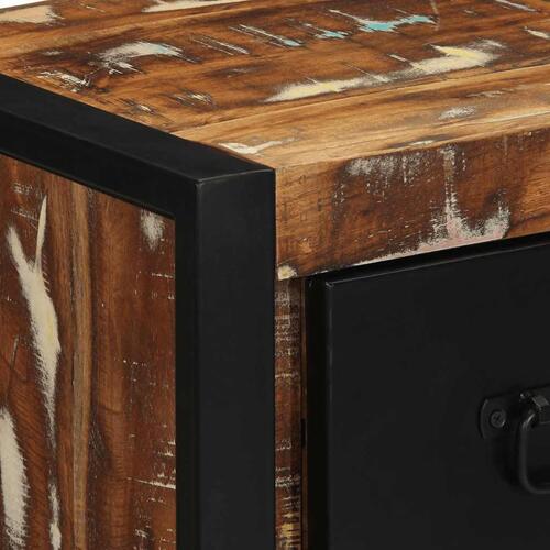 Sengeskabe 2 stk 40x35x40 cm massivt genbrugstræ flerfarvet