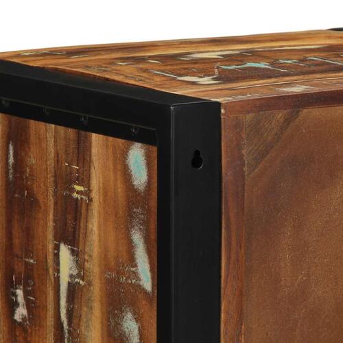 Sengeskabe 2 stk 40x35x40 cm massivt genbrugstræ flerfarvet