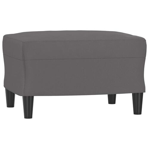 Sofastol med fodskammel 60 cm kunstlæder grå