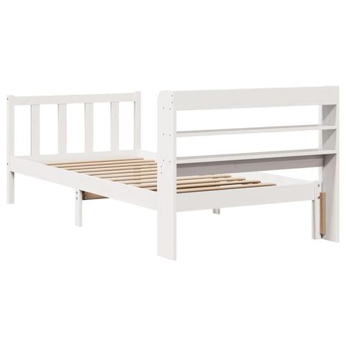 Sengeramme uden madras 75x190 cm massivt fyrretræ hvid