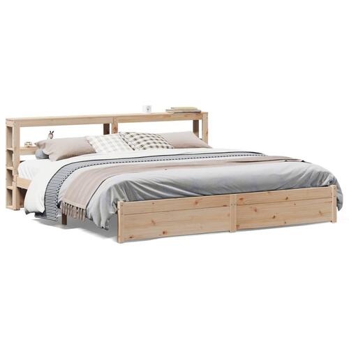 Sengeramme med sengegavl 180x200 cm massivt fyrretræ