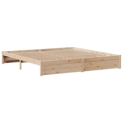 Sengeramme med sengegavl 180x200 cm massivt fyrretræ