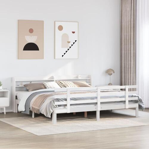 Sengeramme med hovedgærde uden madras Hvid 180x200 cm