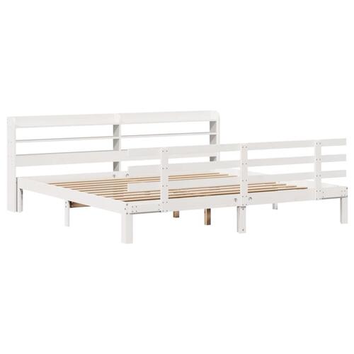 Sengeramme med hovedgærde uden madras Hvid 180x200 cm