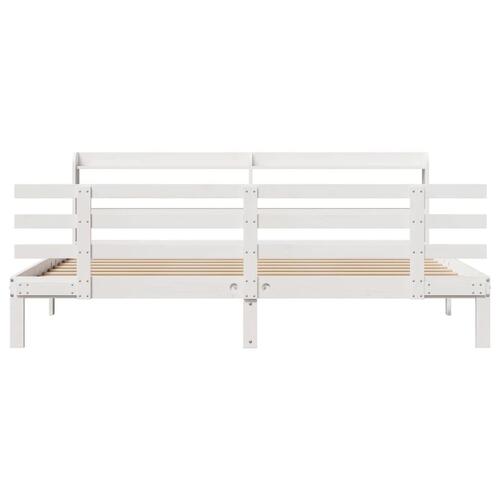Sengeramme med hovedgærde uden madras Hvid 180x200 cm