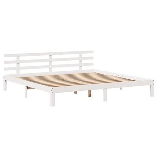 Sengeramme med hovedgærde uden madras Hvid 180x200 cm