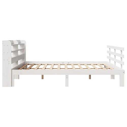 Sengeramme med hovedgærde uden madras Hvid 180x200 cm