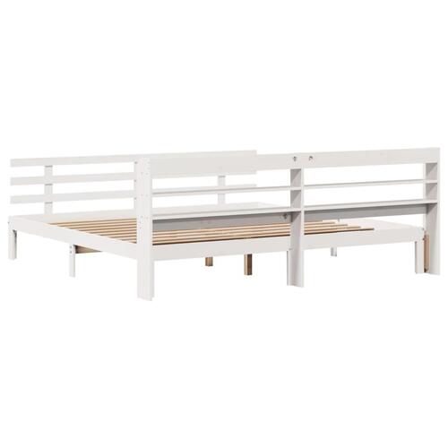 Sengeramme med hovedgærde uden madras Hvid 180x200 cm
