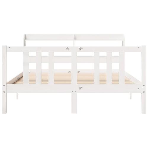 Sengeramme med hovedgærde uden madras Hvid 140x200 cm