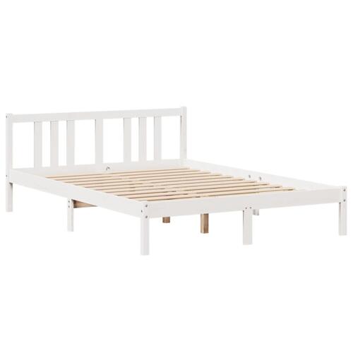 Sengeramme med hovedgærde uden madras Hvid 140x200 cm