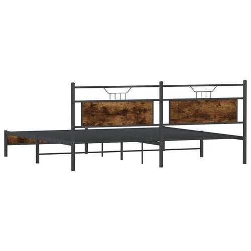 Sengeramme uden madras 193x203 cm metal røget egetræsfarve