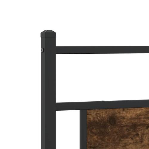 Sengeramme uden madras 193x203 cm metal røget egetræsfarve
