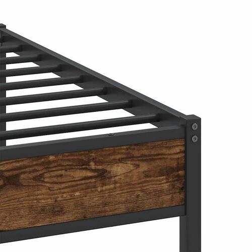 Sengeramme uden madras 193x203 cm metal røget egetræsfarve