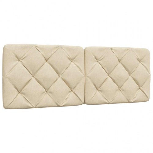 Seng med madras 140x190 cm stof cremefarvet