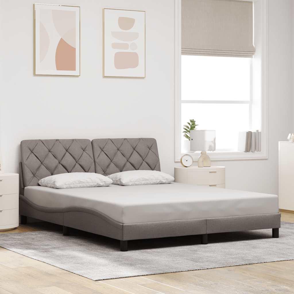 Sengeramme 160x200 cm med hovedgærde og lameller - gråbrun