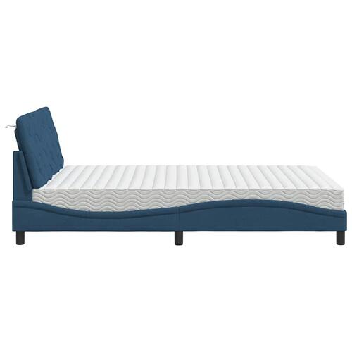 Seng med madras 140x190 cm stof blå